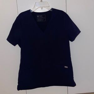 Navy blue figs scrub top size small